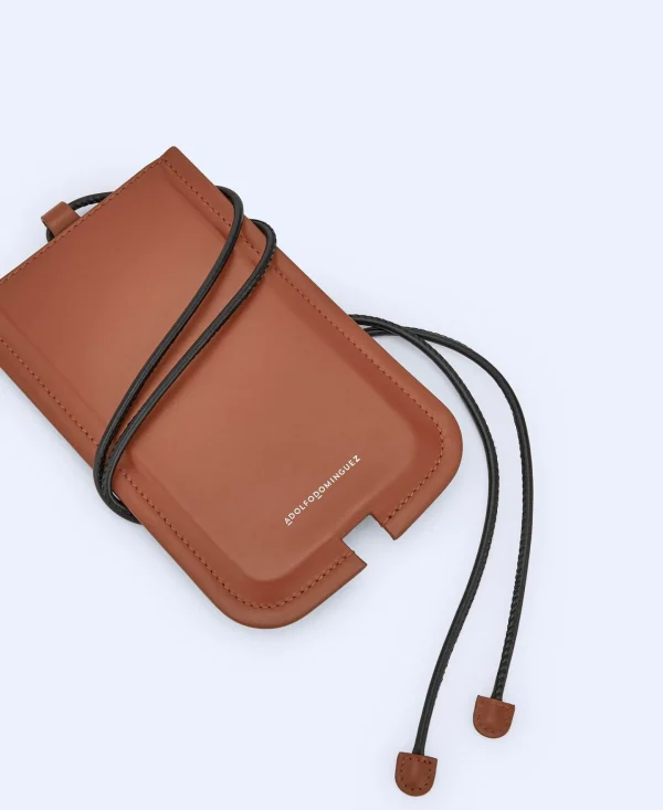Adolfo Dominguez Accesorios Movil>Portamovil En Piel Lisa Teja