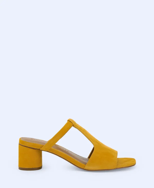 Adolfo Dominguez Zapatos>Sandalias Mule En Ante Amarillo Curcuma