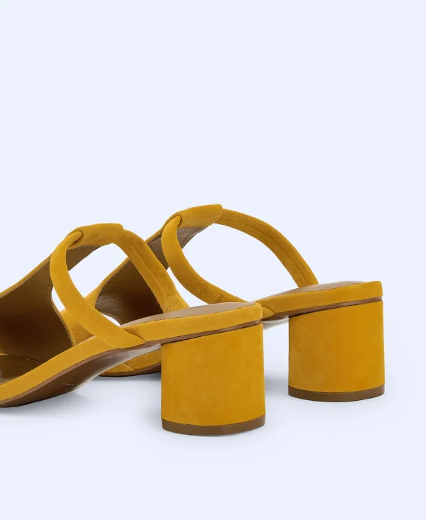 Adolfo Dominguez Zapatos>Sandalias Mule En Ante Amarillo Curcuma