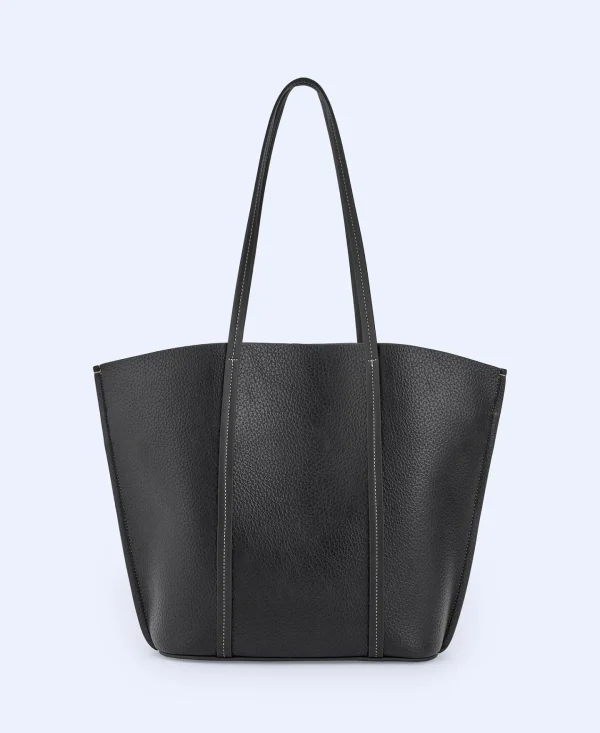 Adolfo Dominguez Bolsos>Shopper Reciclado En Textura Grano Negro