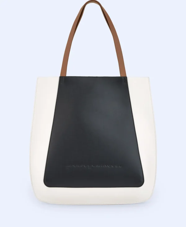 Adolfo Dominguez Bolsos>Shopper Tricolor En Piel Vaqueta Multicolor