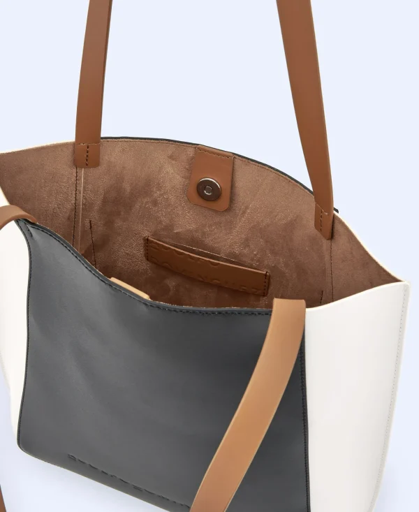 Adolfo Dominguez Bolsos>Shopper Tricolor En Piel Vaqueta Multicolor