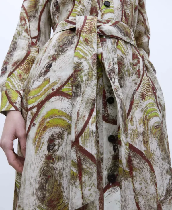 Adolfo Dominguez Vestidos Y Monos>Vestido Camisero Estampado En Lino Multicolor