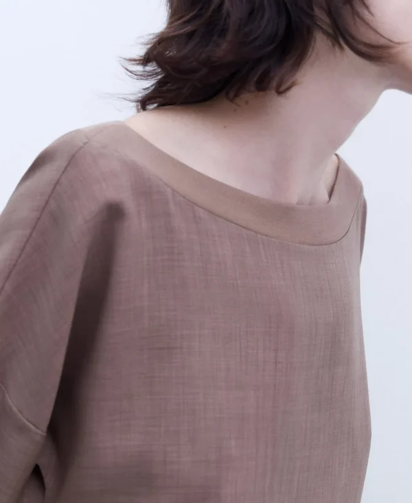 Adolfo Dominguez Vestidos Y Monos>Vestido Corto Evase Camel/Marron