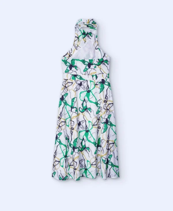 Adolfo Dominguez Vestidos Y Monos>Vestido Cuello Haltery Espalda Al Aire Verde Estampado
