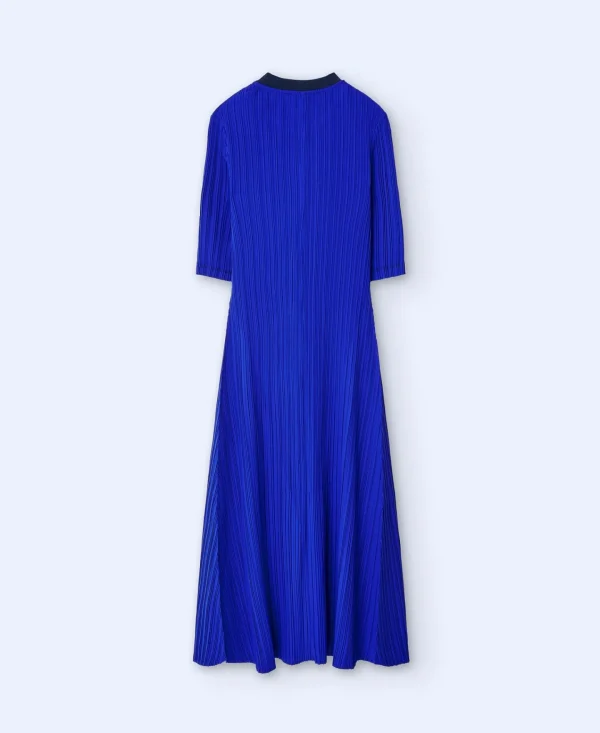Adolfo Dominguez Vestidos Y Monos>Vestido Evase En Crinkle Azul